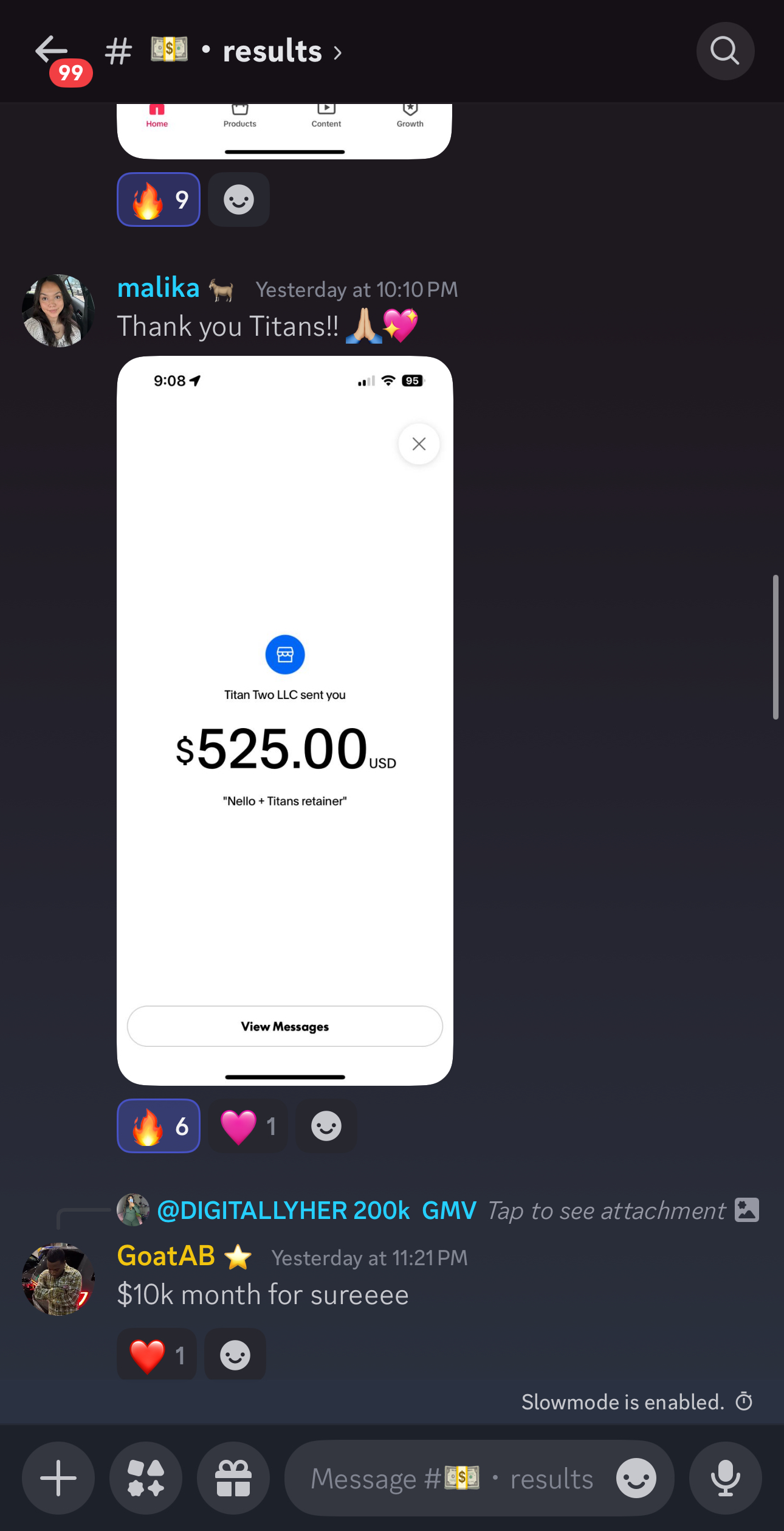 Titans creator payout evidence